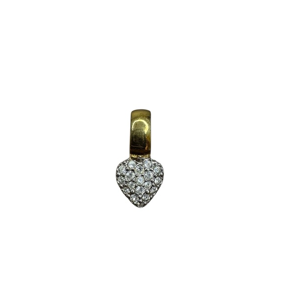 Swarovski Crystal Heart Pendant Gold Tone - Picture 1 of 4